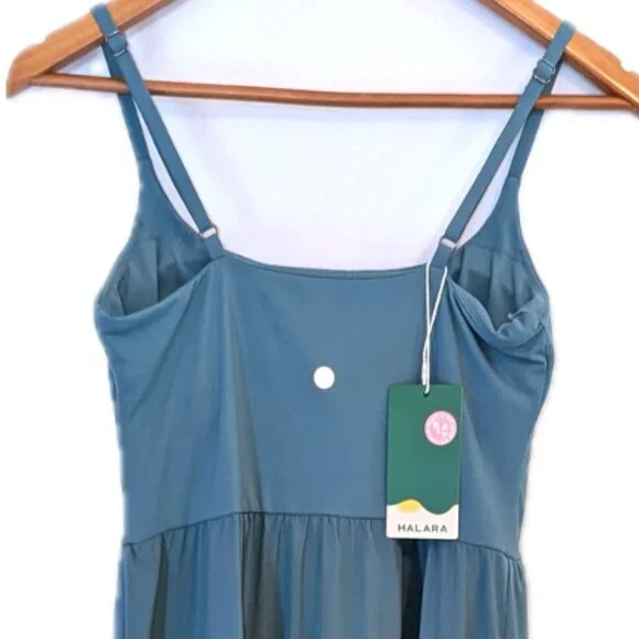 NWT Halara | Stone Blue Breezeful High Low Quick Dry Casual Midi Dress | Small - Picture 7 of 10